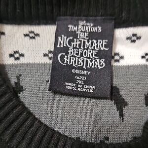 Disney Tim Burton's The Nightmare Before Christmas Black and Gray Sweater